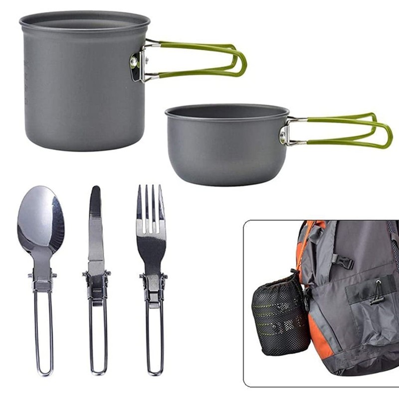 Aluminium Cookware Set Manufacturer - High Quality 1-Person Non-Stick Anodized Pots Pans for Outdoor Hiking
