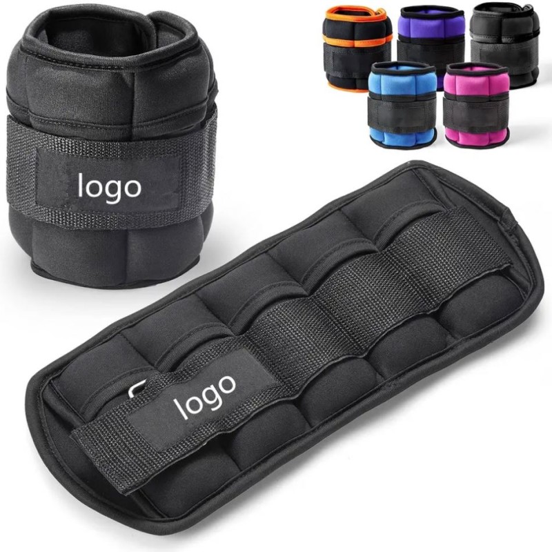 Ankle Weights Manufacturer - Fitness Weight Black Custom Logo Adjustable Arm Legs Sandbag Exercise