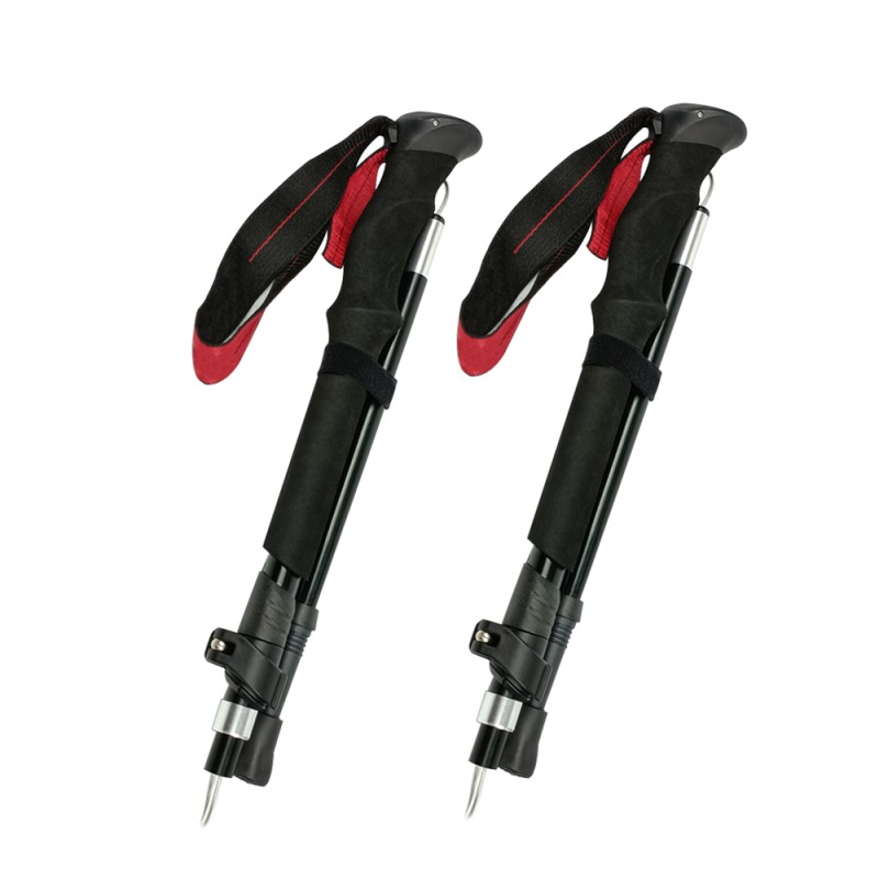 Telescopic Walking Stick Manufacturer - 4-Joint Aluminum 7075 Collapsible with Carbon Tungsten Steel Tip for Hiking