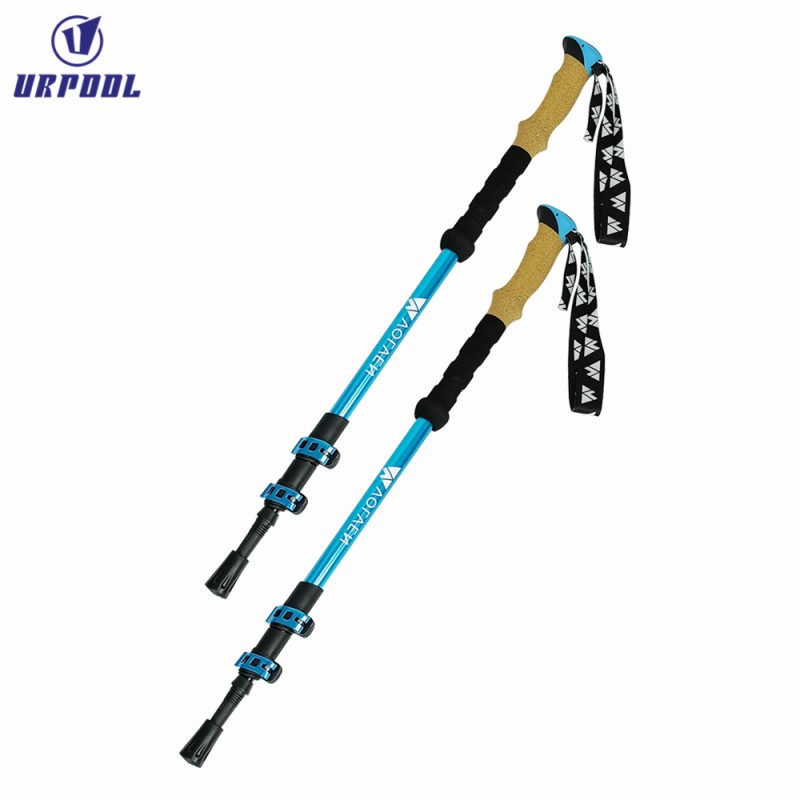 Nordic Walking Poles Manufacturer - 2pcs Adjustable Carbon Aluminium Telescopic Anti-Shock for Outdoor Activities