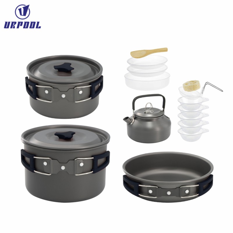 Camping Cookware Set Manufacturer - Outdoor Picnic Portable Teapot Kitchen Utensils Travel Self-driving Supplies