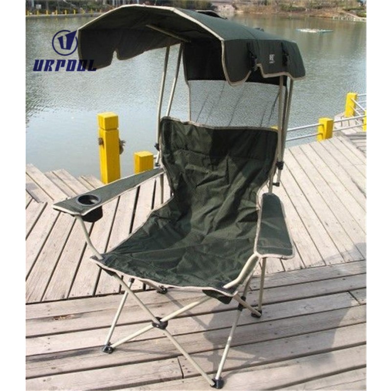 Folding Fishing Chair Manufacturer - Portable with Sunshade Backrest with Shed for Beach Camping