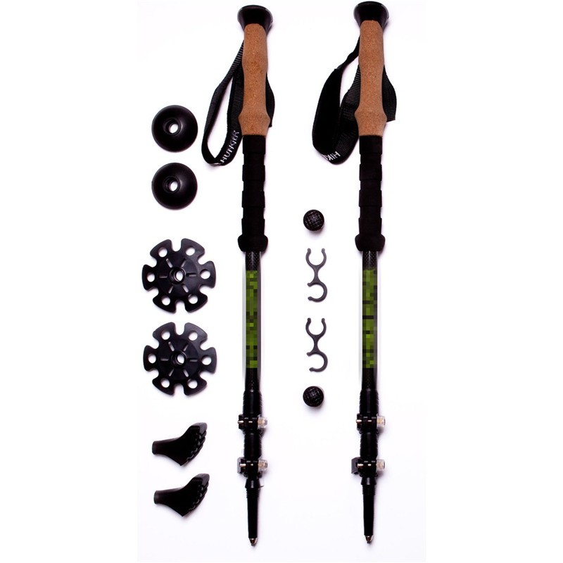 Trekking Pole Manufacturer - Adjustable Carbon Aluminum with Cork Handle Grip for Hiking Outdoor Walking