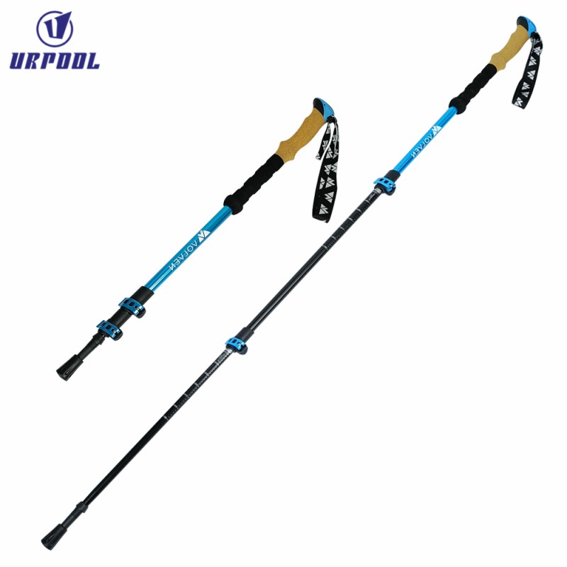 Nordic Walking Poles Manufacturer - 2pcs Adjustable Carbon Aluminium Telescopic Anti-Shock for Outdoor Activities