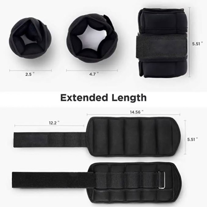 Ankle Weights Manufacturer - Fitness Weight Black Custom Logo Adjustable Arm Legs Sandbag Exercise
