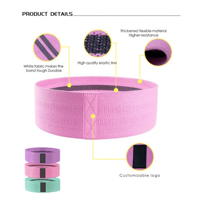 Resistance Loop Band Manufacturer - Wholesale Non-Slip Fabric for Fitness Yoga Exercise Custom Logo Hip Circle