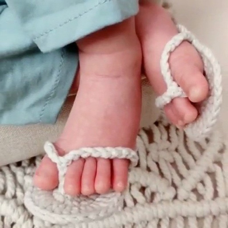 Baby Flip Flops Manufacturer - Crochet Slippers Summer Sandals Newborn Boy Girl Handmade Shoes Photo Prop