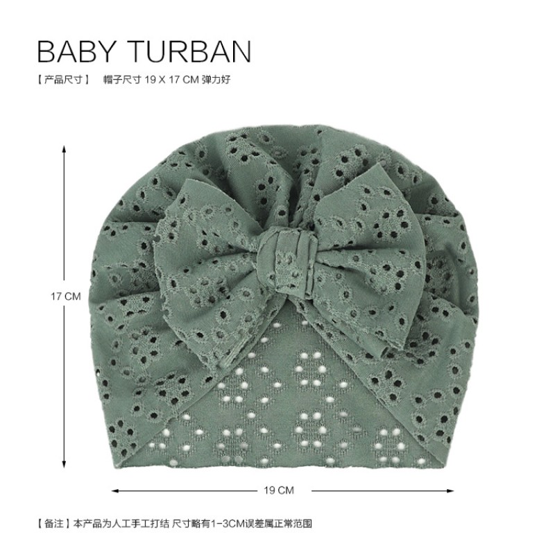 Baby Hat Manufacturer - Cute Girl Bowknot Beanie Hollow Mesh Turban Newborn Photography Props