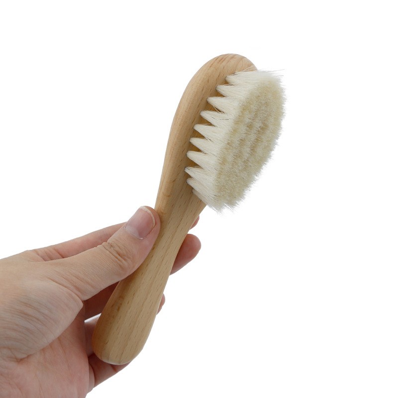Baby Hair Brush Manufacturer - Soft Wool Wooden Bath Brush Clean Hair Body Infant Wash Care Tool