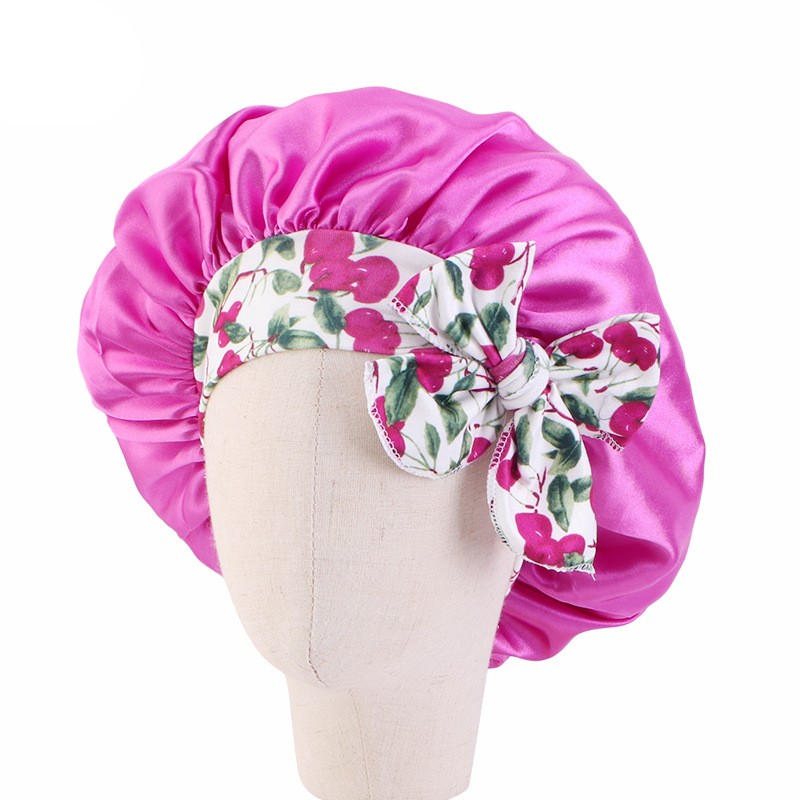 Baby Girls Bonnet Manufacturer - Tie Band Sleeping Cap Toddler Kids Satin Silk Hair Bonnets