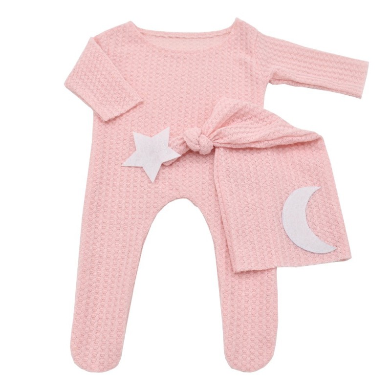 Newborn Romper Photo Prop Manufacturer - Baby Jammies Pajamas Photography Props Infant Boy Girl Footed Outfits with Hat