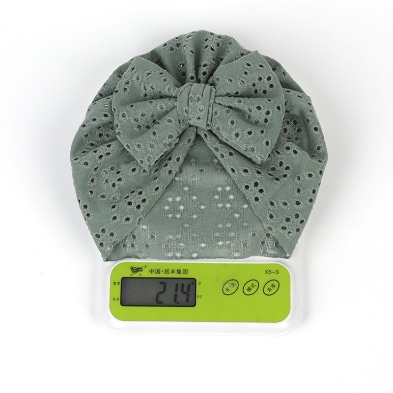Baby Hat Manufacturer - Cute Girl Bowknot Beanie Hollow Mesh Turban Newborn Photography Props