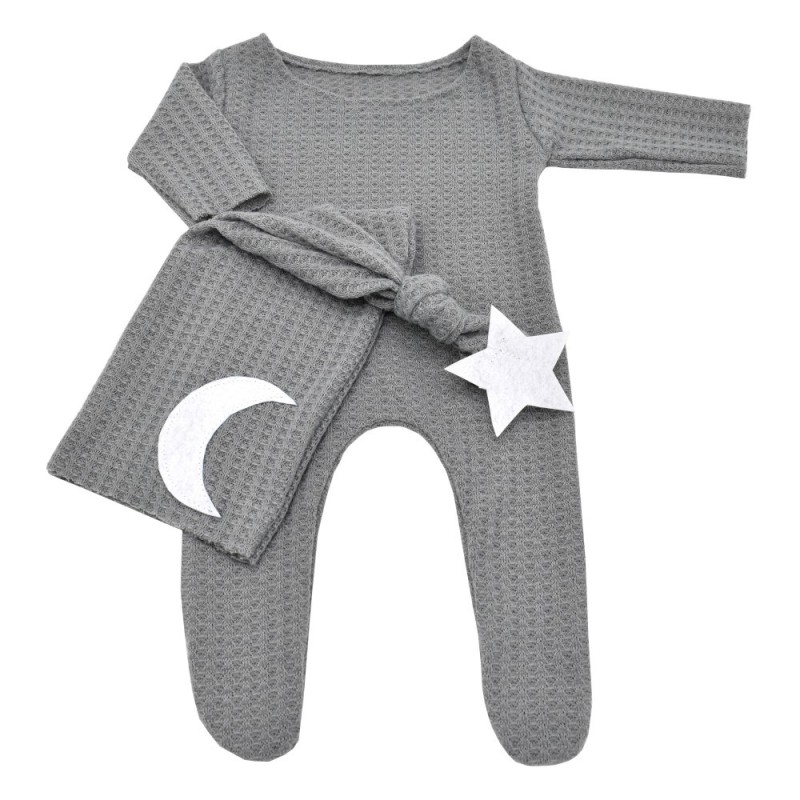 Newborn Romper Photo Prop Manufacturer - Baby Jammies Pajamas Photography Props Infant Boy Girl Footed Outfits with Hat