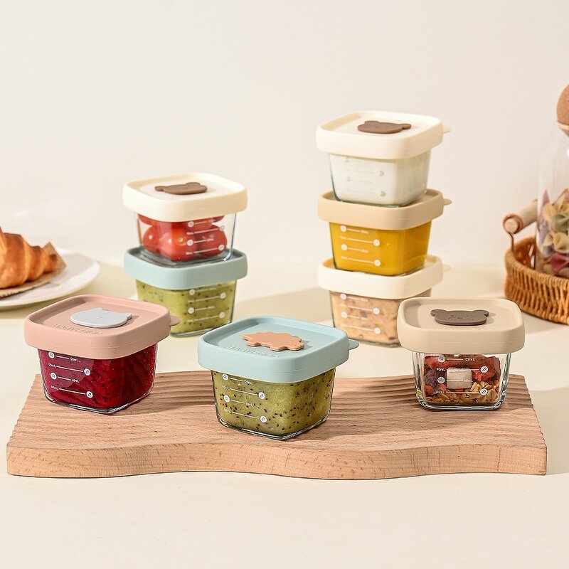 Baby Food Bowl - Silicone Lid Glass