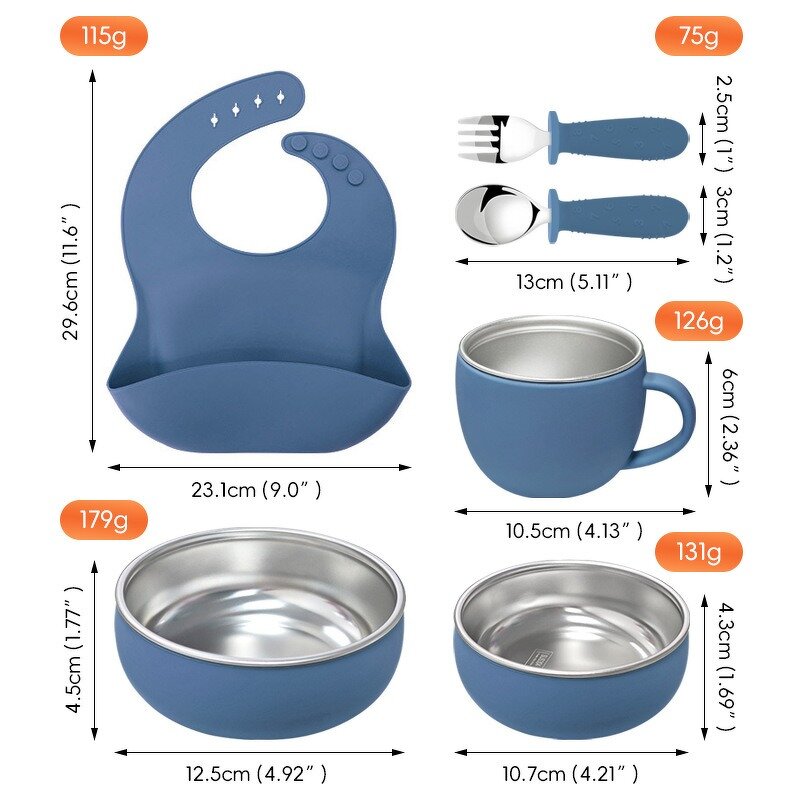 Tableware Set - 6-piece Silicone Stainless