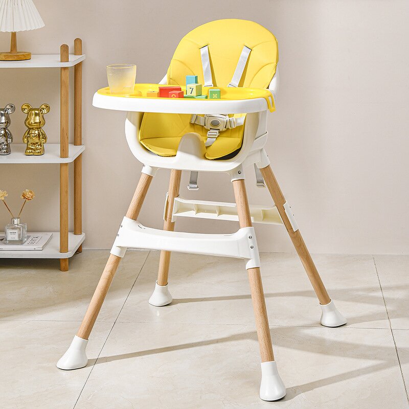 Children High Chair - Non-slip Wheels