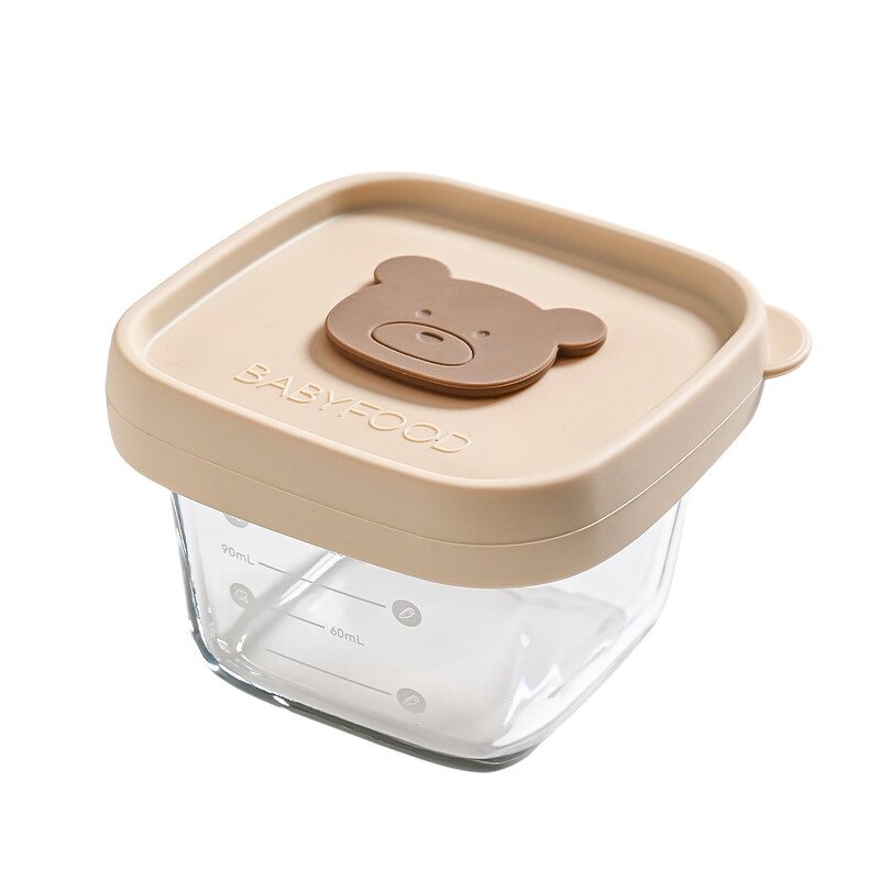 Baby Food Bowl - Silicone Lid Glass