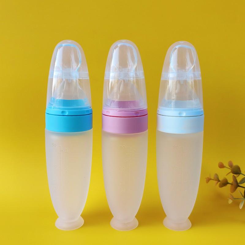 Baby Food Bottle - 90ml Squeeze Feeding