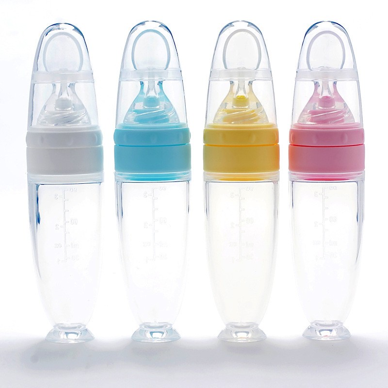 Baby Food Bottle - 90ml Squeeze Feeding