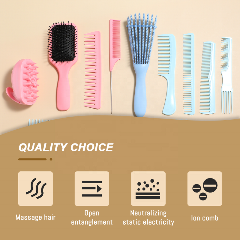 Hair Brush Set - 13pcs Professional Comb