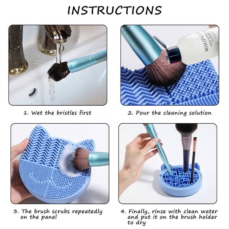 Makeup Brush Mat - Silicone Cleaning Tray