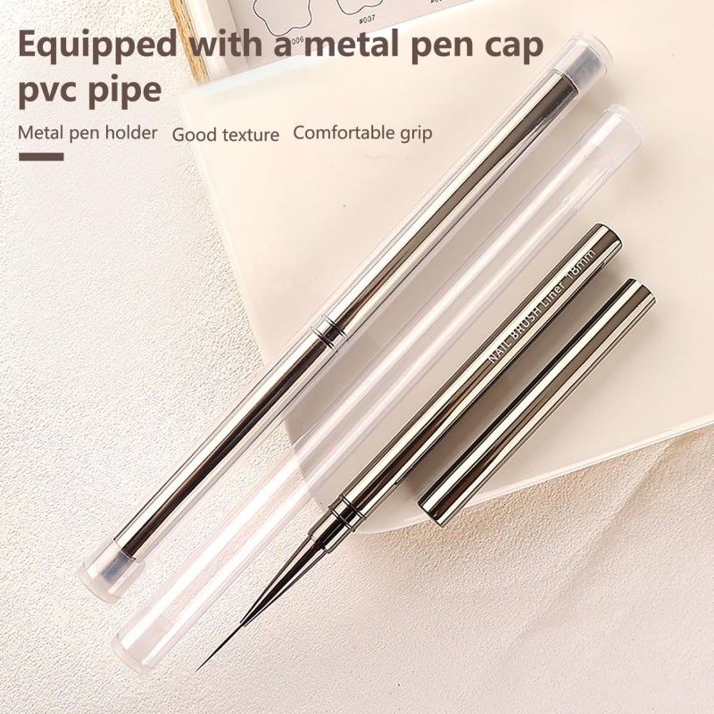 Nail Liner Brush - Metal Handle Fine