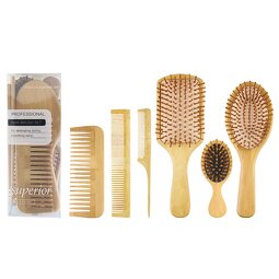 Bamboo Brush Set - 6pcs Eco Friendly