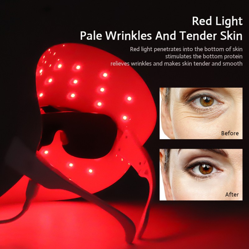 Facial Photon Therapy LED Mask 3 Color Red Light LED Face Mask for Female Face Mask