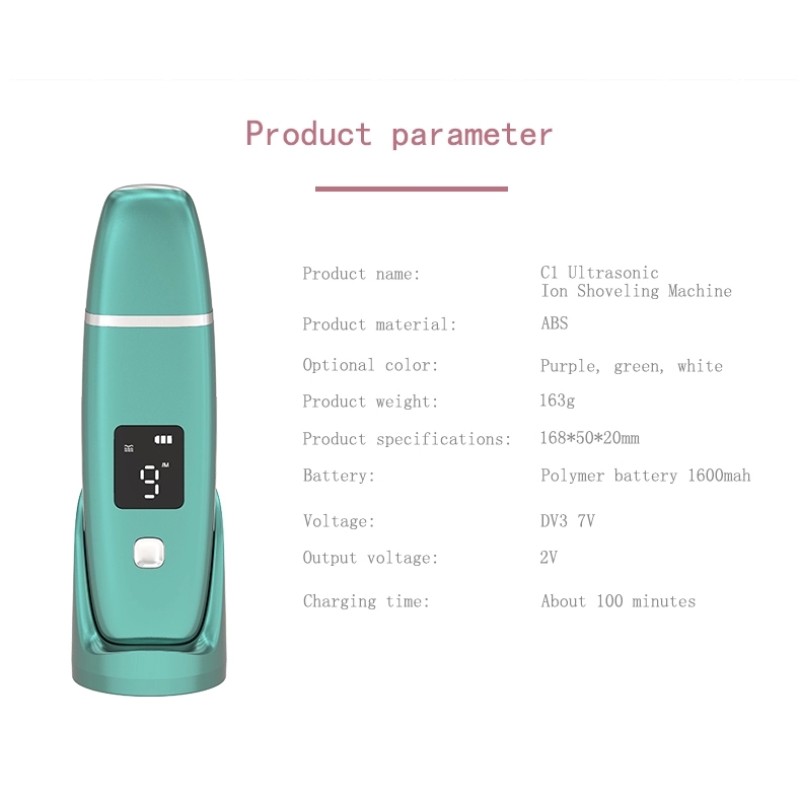 2021 New Portable Waterproof Professional Microcurrent Sonic Facial Cavitation Peeling Ultrasonic Skin Scrubber