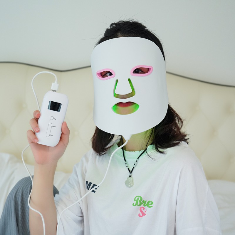 SGROW Age Defying Led Silicone 7 Color Led Face Mask Light Therapy Bendable Led Facial Mask