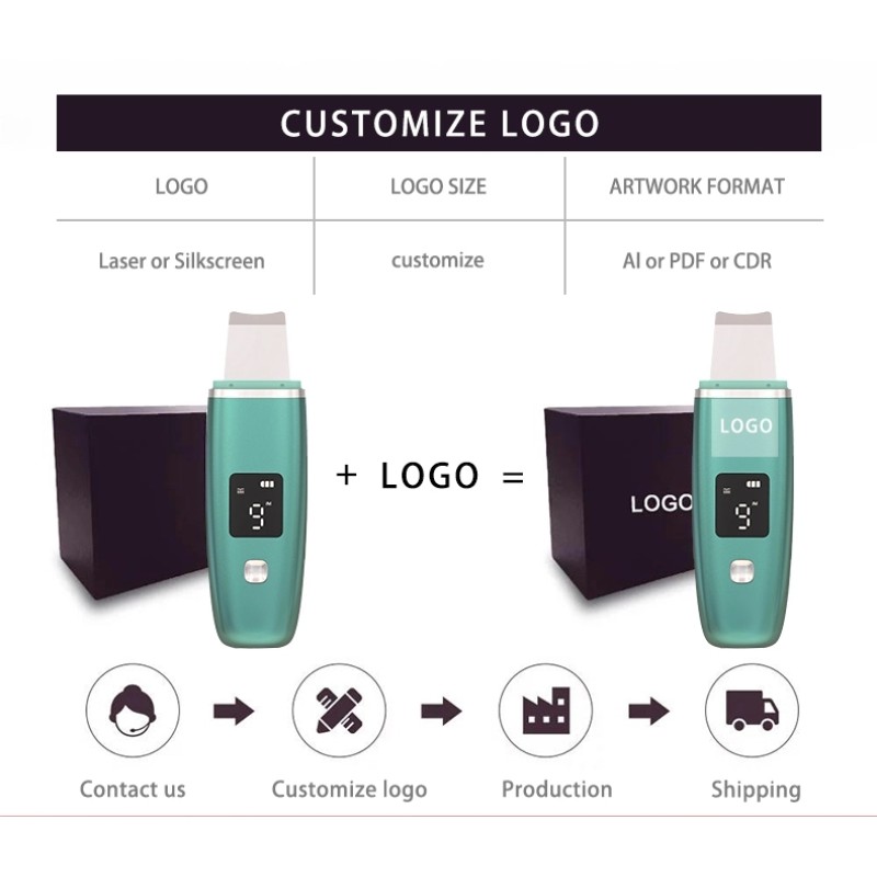 2021 New Portable Waterproof Professional Microcurrent Sonic Facial Cavitation Peeling Ultrasonic Skin Scrubber