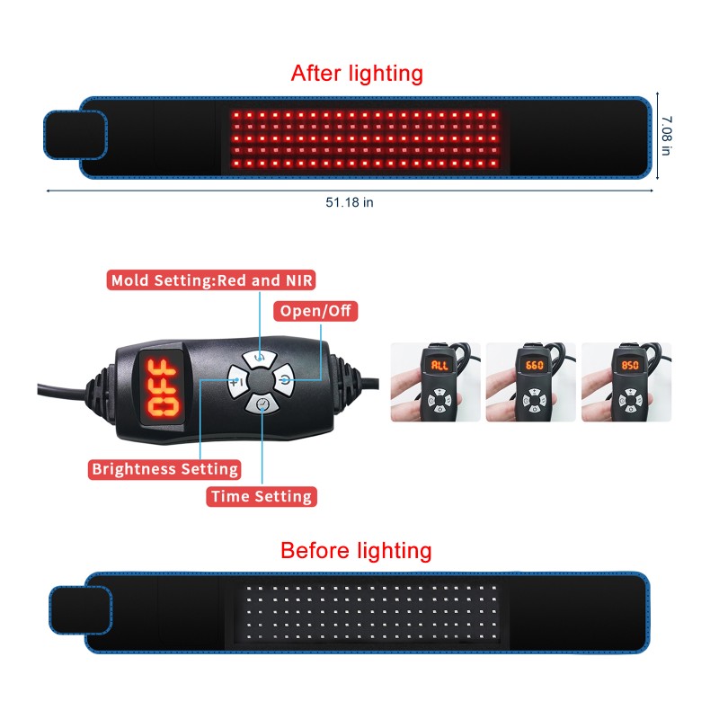 Wholesale Factory Pain Relief Light Belt Infrared 660nm 850nm Waist Lipo Fat Loss Led Red Light Therapy Wrap Belt for Health