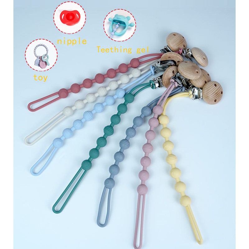 Pacifier Clip - Wooden Holder