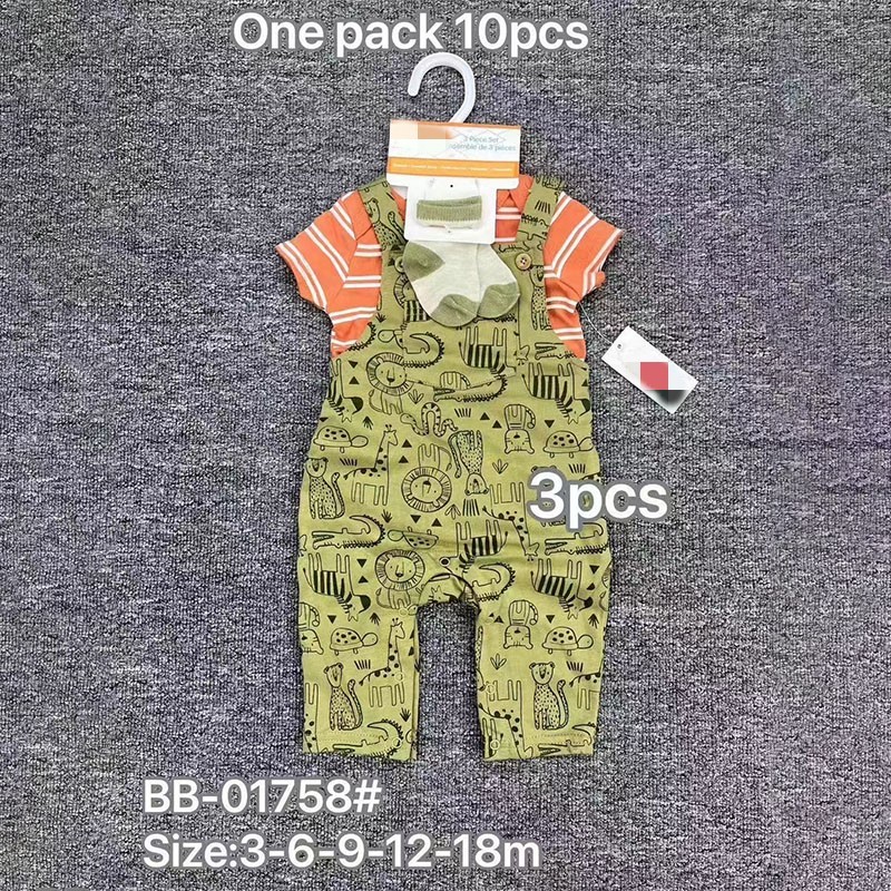 Baby Romper - Floral Suspender