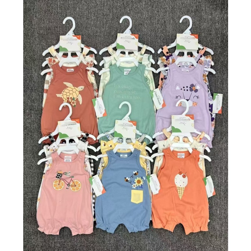Baby Romper Set - 3 Piece Short Sleeve