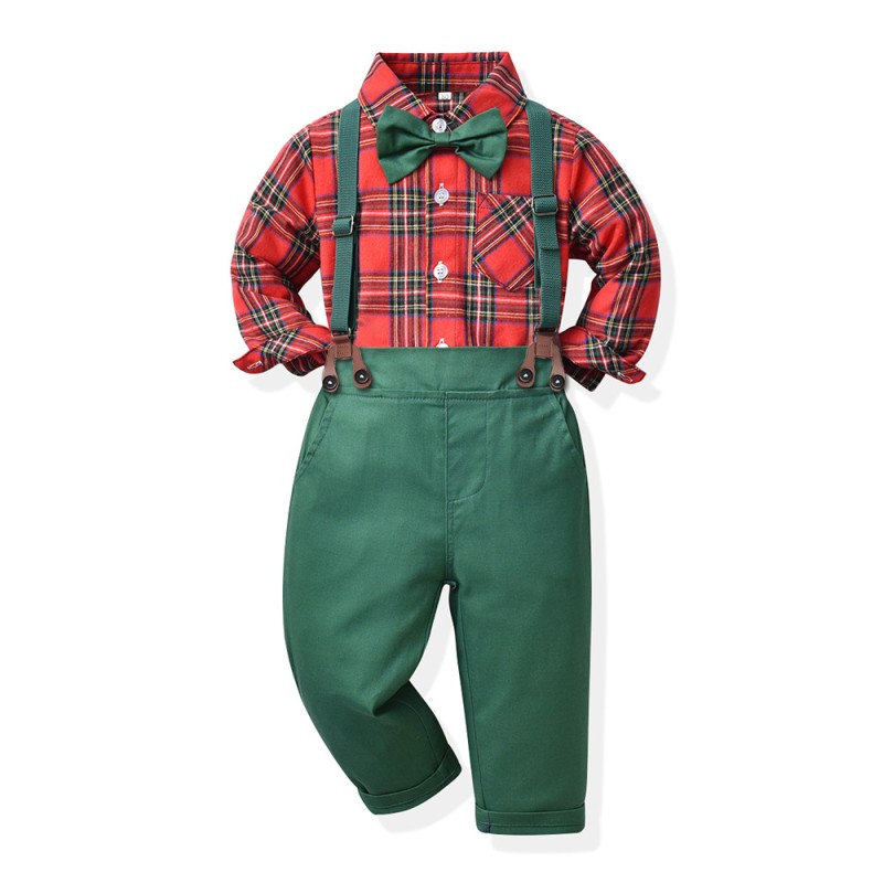 Children Set - Plaid Shirt Pants