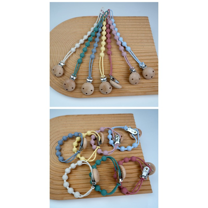 Pacifier Clip - Wooden Holder