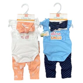 Baby Romper Set - 3 Piece Shorts