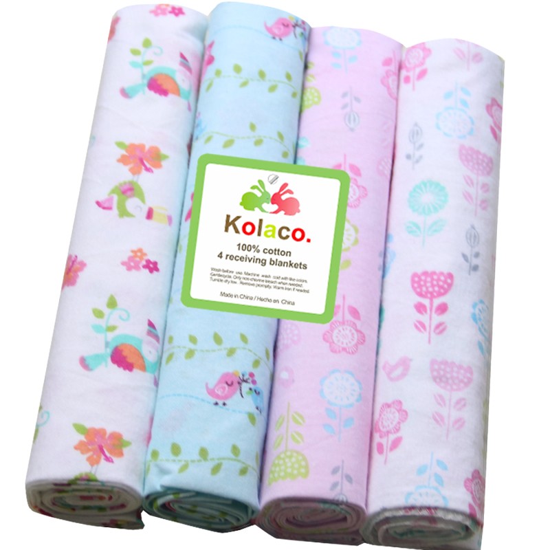 Baby Blanket Set - 4 Piece Flannel Cotton