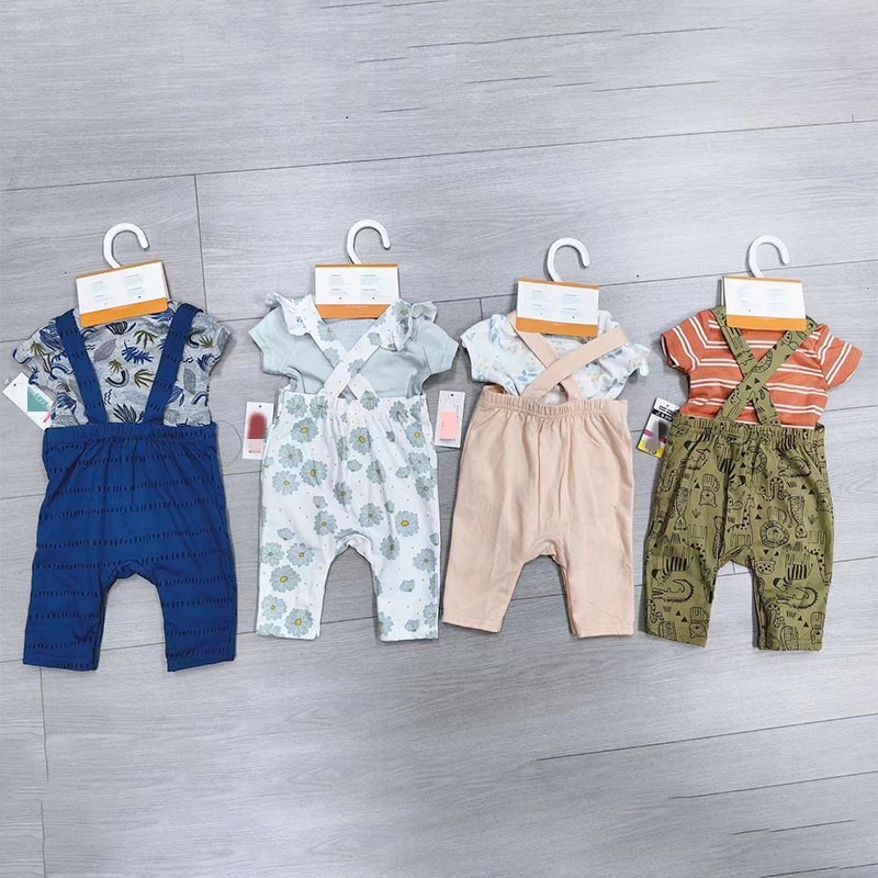 Baby Romper - Floral Suspender