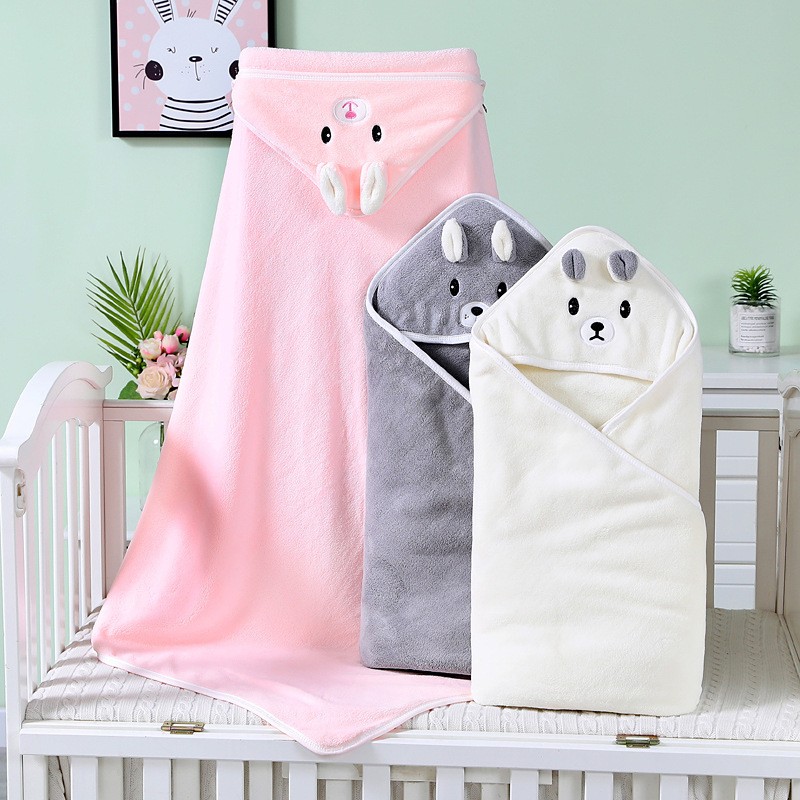 Swaddle Blanket - Hooded Animal Pattern