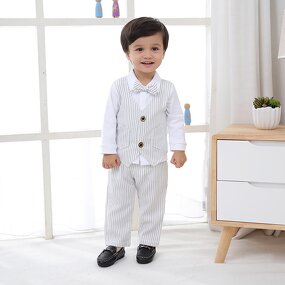 Boy Suit Set - 2 Piece Shirt Bow Tie