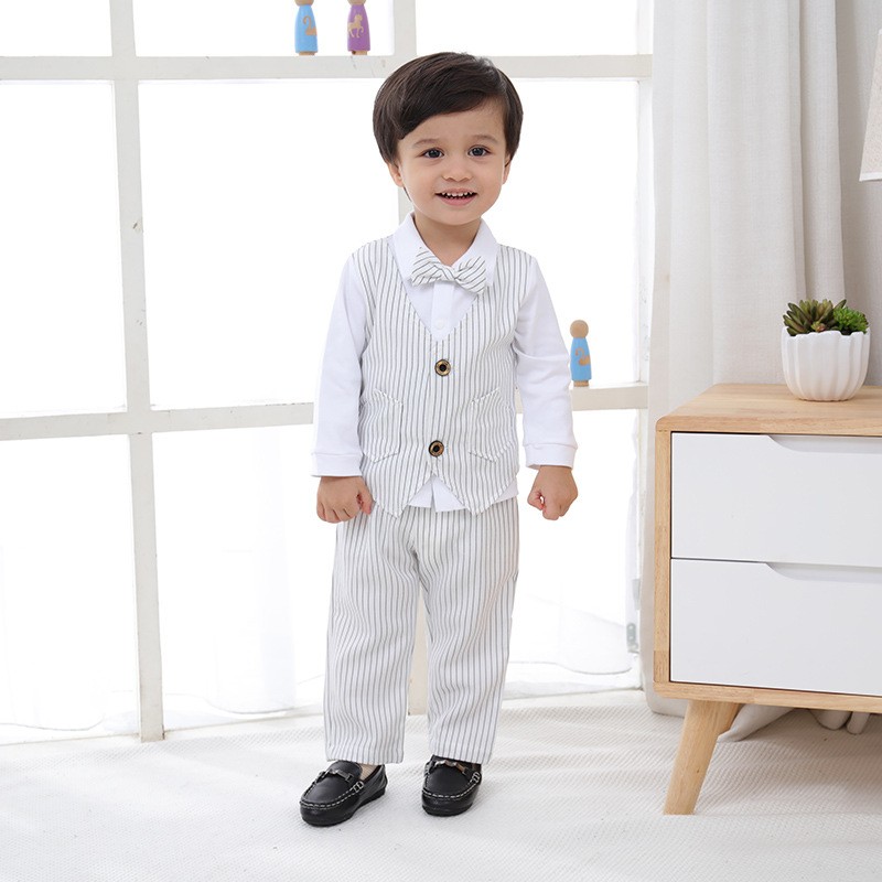 Boy Suit Set - 2 Piece Shirt Bow Tie