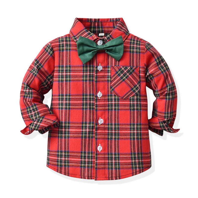 Children Set - Plaid Shirt Pants