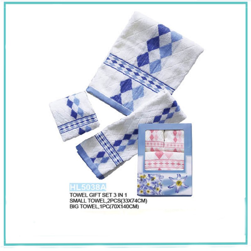 Towel Gift Set Supplier - OEM 3 in 1 Big Small Towel Set