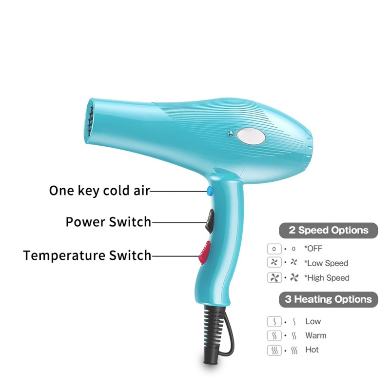 Hair Dryer - High Speed 2000W Salon Set