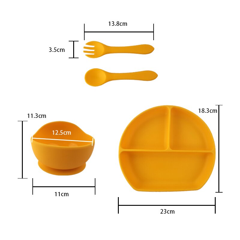 Baby Tableware Set - BPA Free Silicone