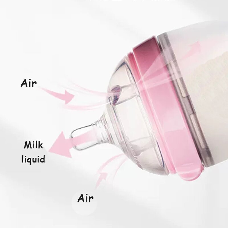 Baby Bottle - BPA Free Silicone Anti Colic