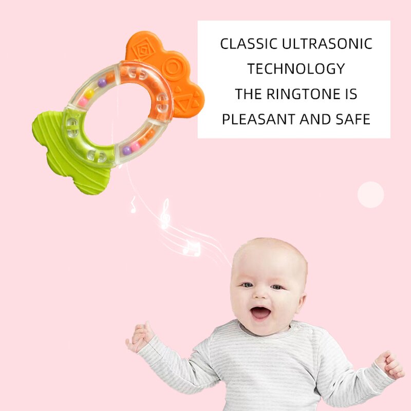 Teether Toy - BPA Free Silicone Rattle