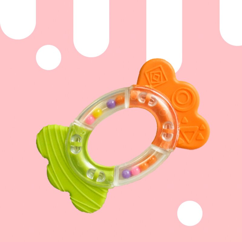 Teether Toy - BPA Free Silicone Rattle